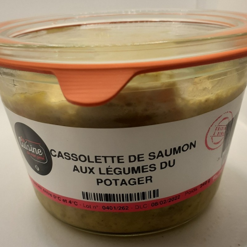 CASSOLETTE DE SAUMON AUX LÉGUMES DU POTAGER